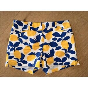 Ann Taylor Lemon Print City Shorts Floral Nature Pattern Women's Size 2